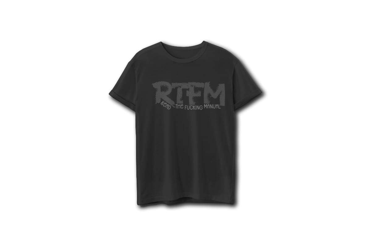 RTFM T-Shirt - Red Text Medium