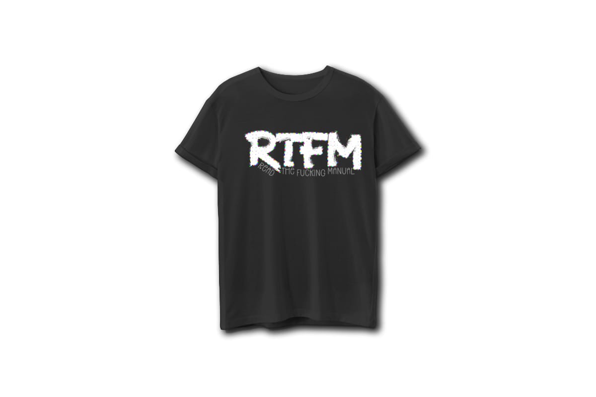 RTFM T-Shirt - Red Text Medium